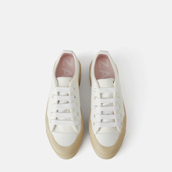 Zara Shoes Zara Canvas Platform Sneakers White 34300 Poshmark